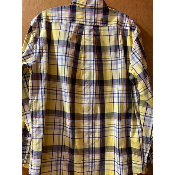 Yellow Plaid Ralph Lauren Ladies Vintage Blouse #ralph lauren #yellow plaid - Picture 4 of 7